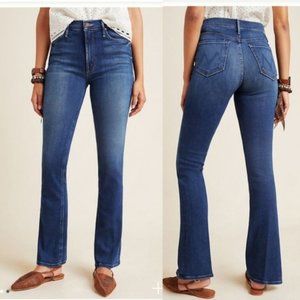 MOTHER Slim Bootcut Denim Blue Raw Hem Jeans 26